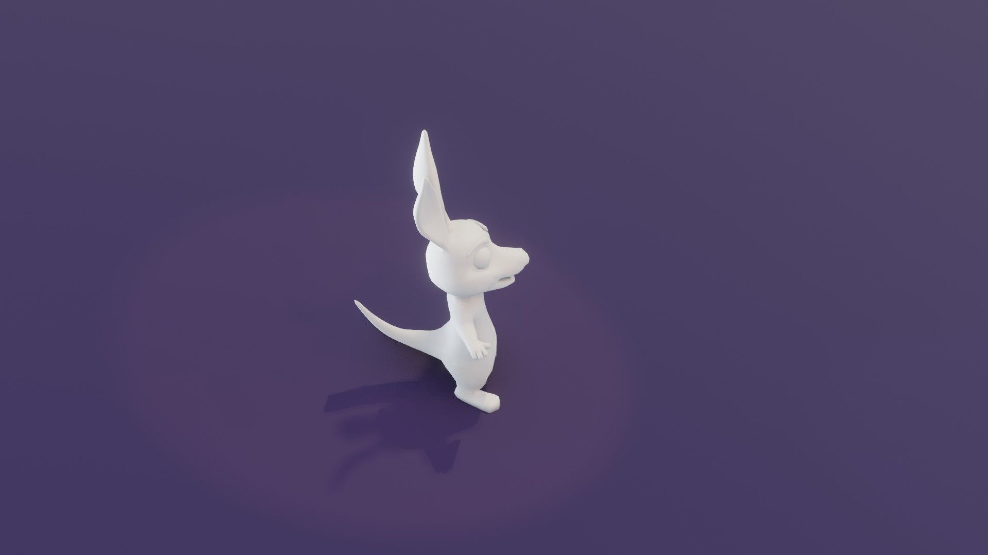 Cartoon Kangaroo Animated and Rigged Base Mesh 3D Model Low-poly 3D model_12