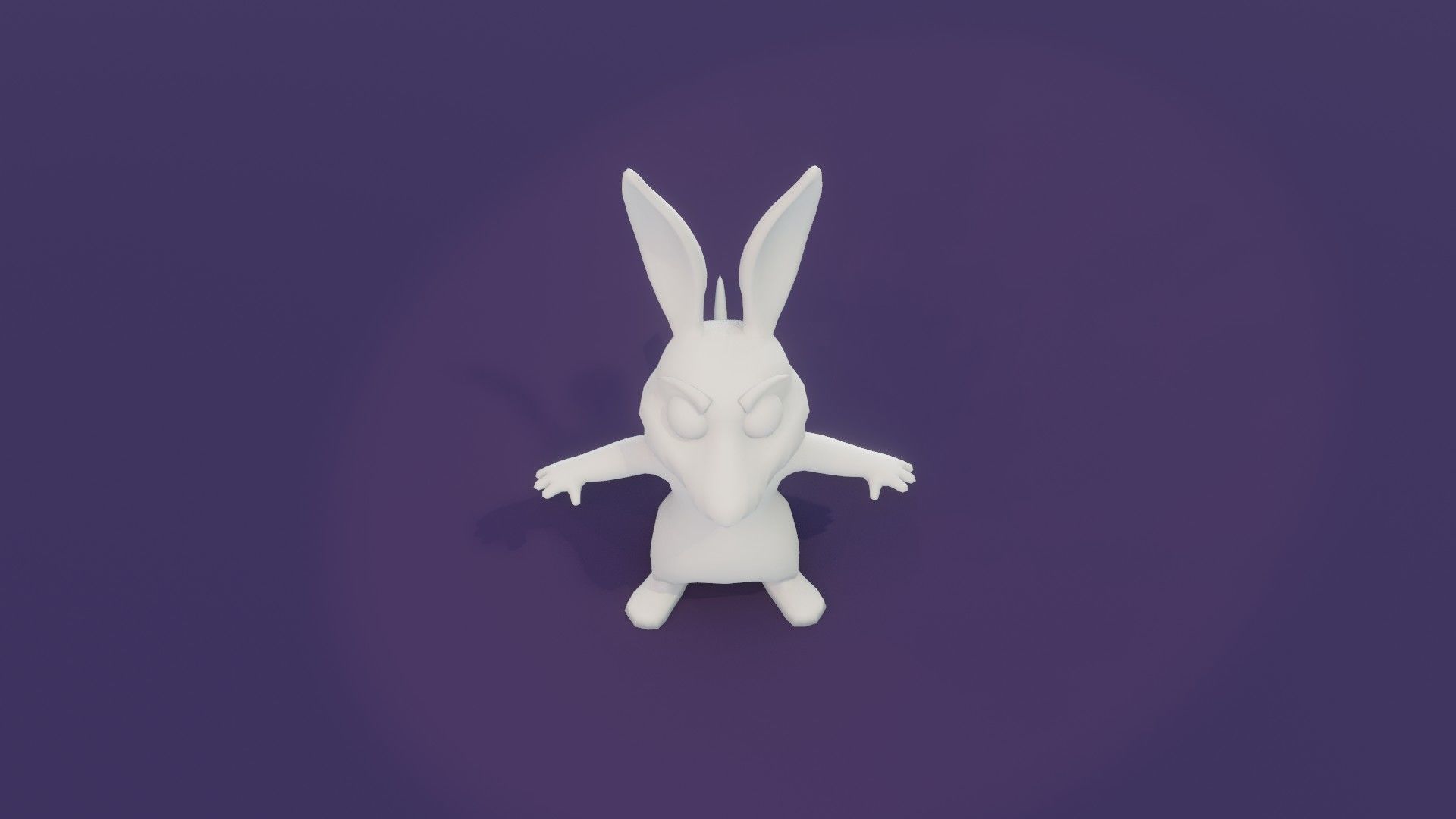 Cartoon Kangaroo Animated and Rigged Base Mesh 3D Model Low-poly 3D model_8