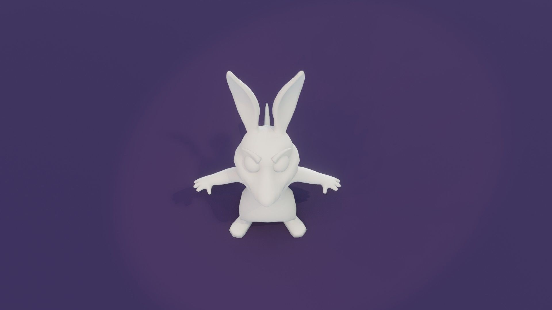 Cartoon Kangaroo Animated and Rigged Base Mesh 3D Model Low-poly 3D model_16