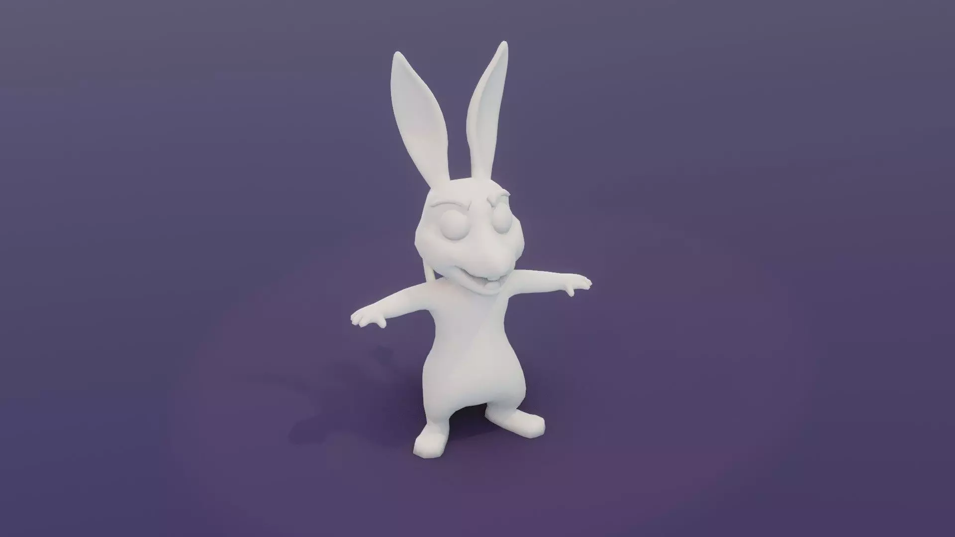 Cartoon Kangaroo Animated and Rigged Base Mesh 3D Model Low-poly 3D model_0