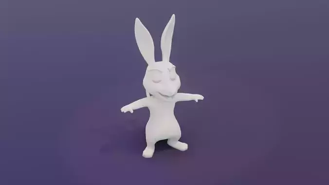 Cartoon Kangaroo Animated and Rigged Base Mesh 3D Model Low-poly 3D model