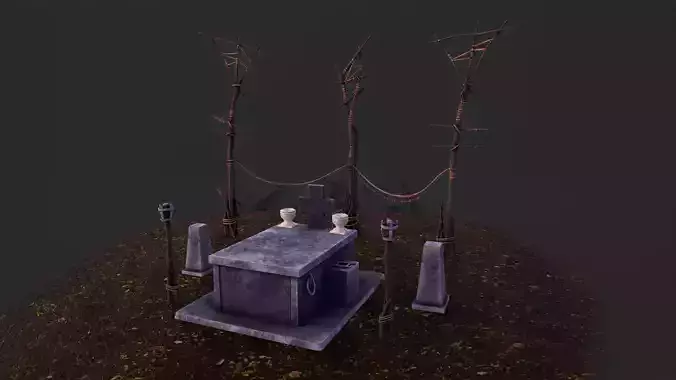 Gameready Graveyard scene Models