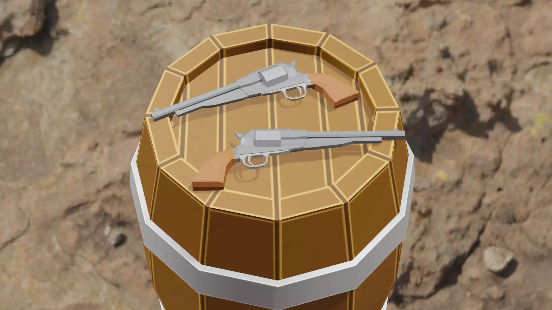 Low poly revolver Free low-poly 3D model