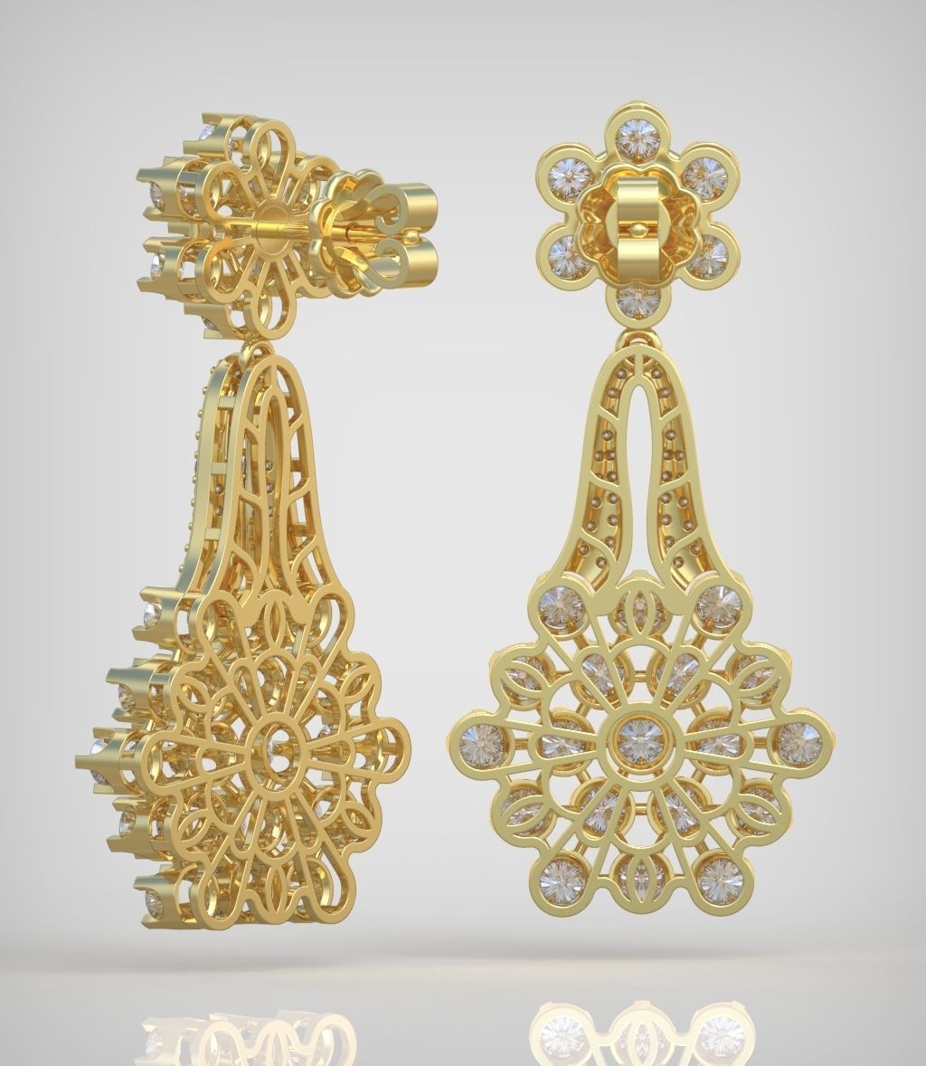 Earring model 0352 3D printable model9 3D print model_4