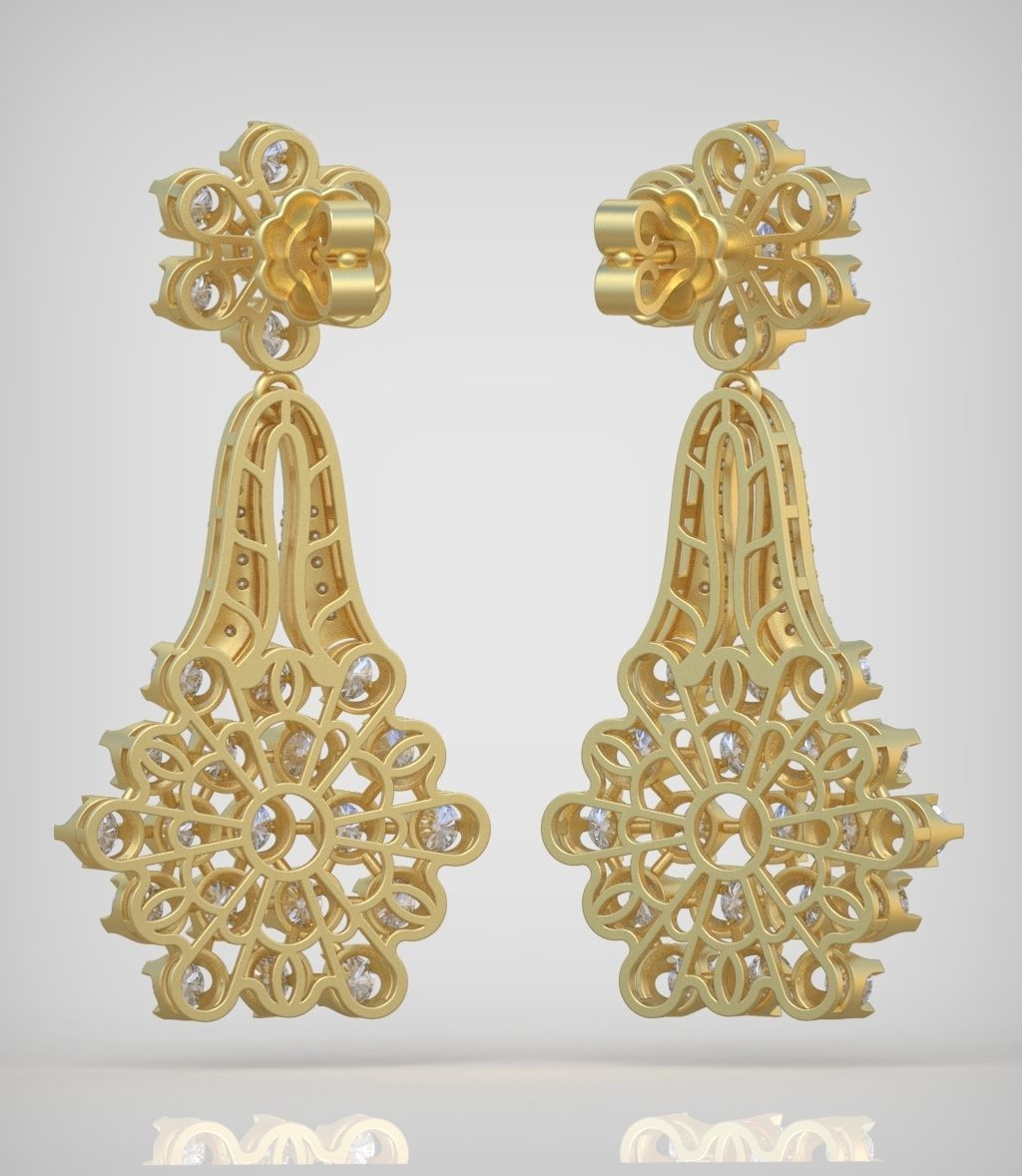 Earring model 0352 3D printable model9 3D print model_7