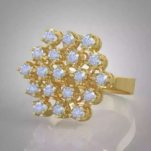 Diamond ring 0594 3D printable model  3D print model