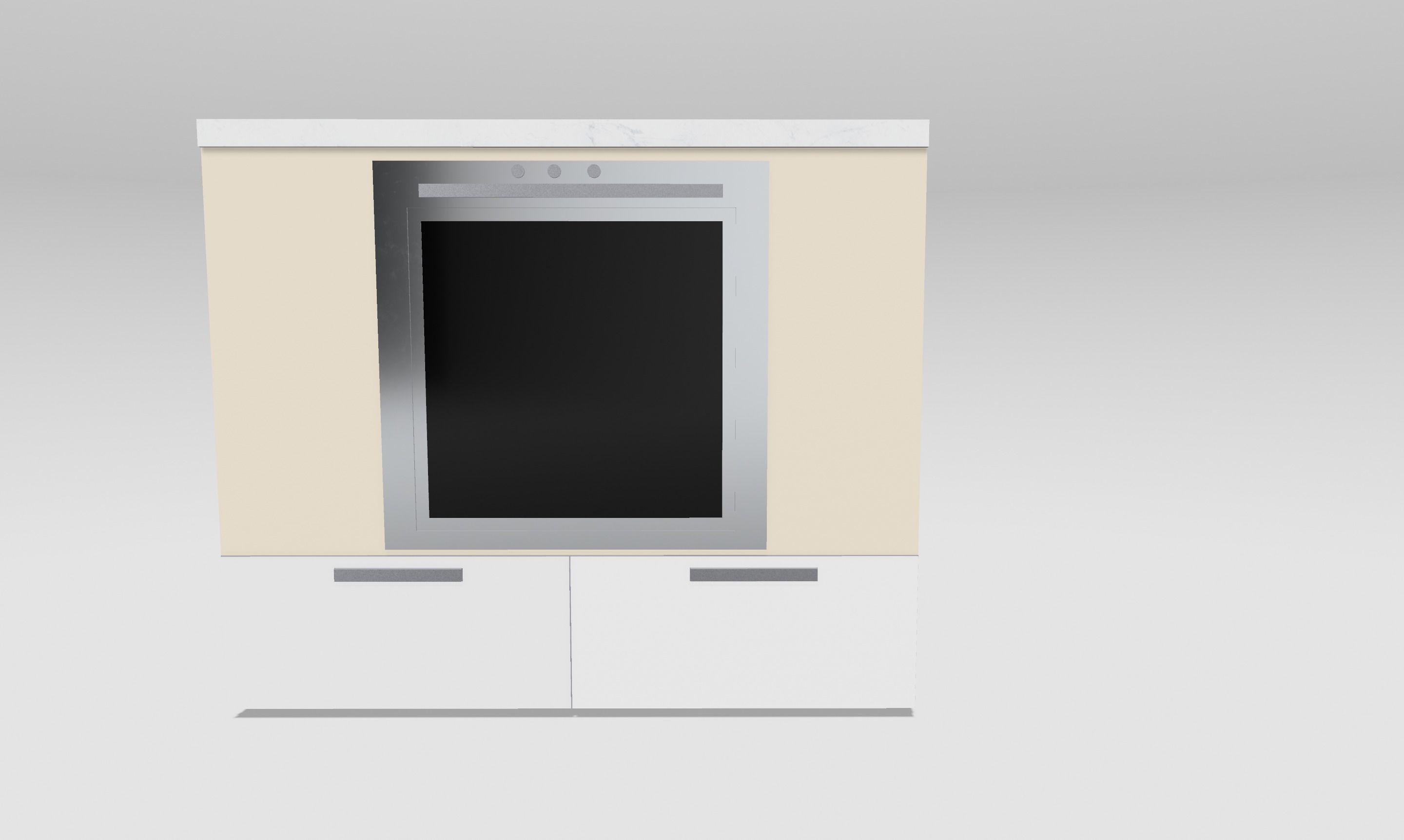 L- shaped kitchen  3D model_4