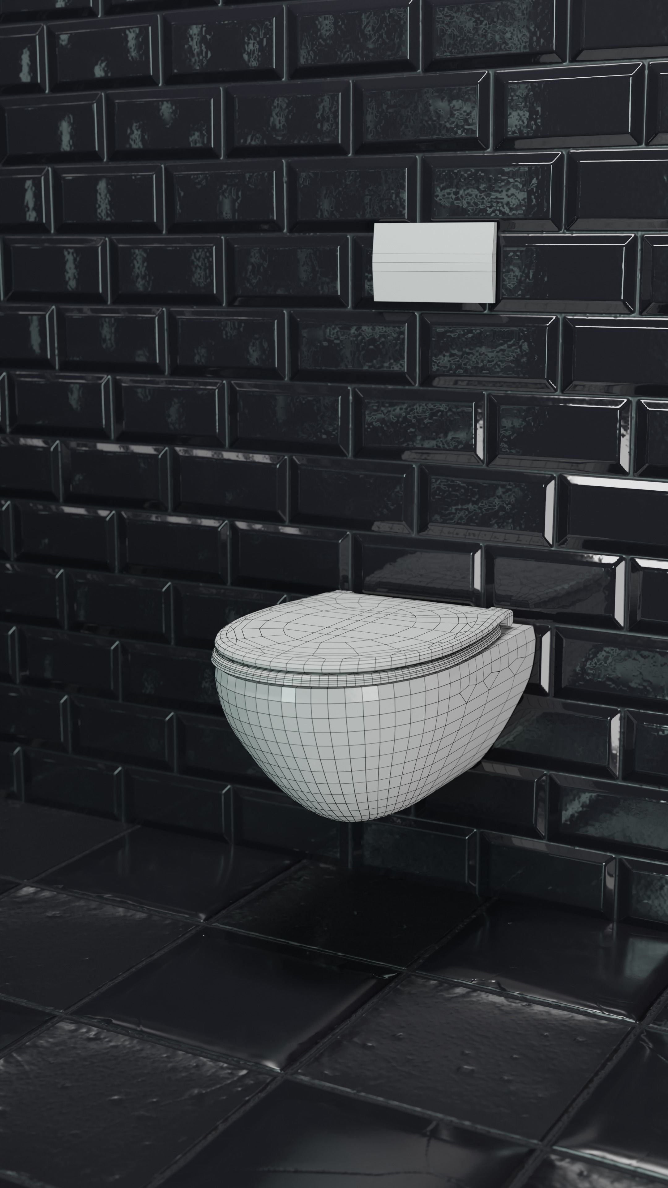 Toilet 1 Low-poly 3D model_6