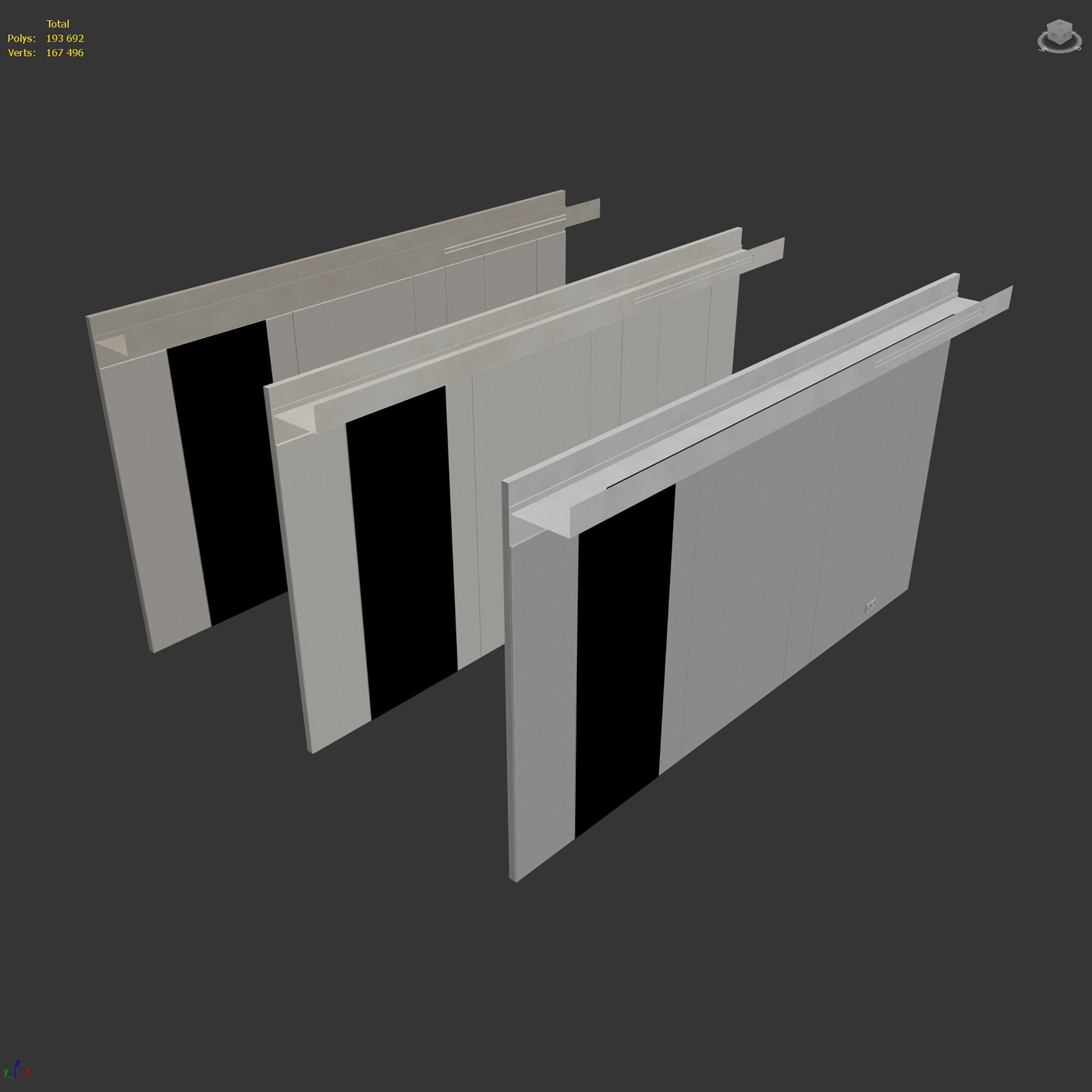 Decorative wall panel set 123 3D model_7