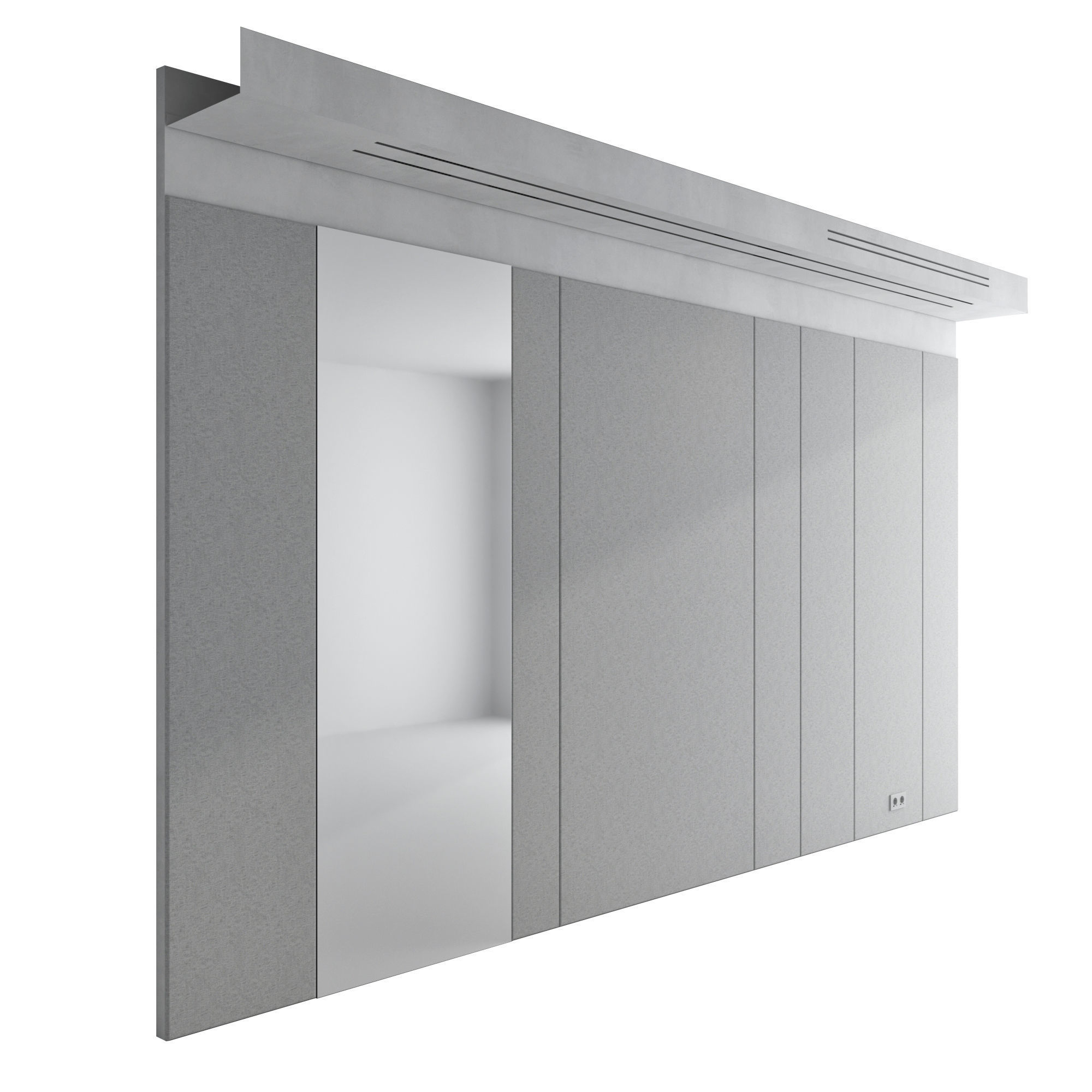 Decorative wall panel set 123 3D model_3