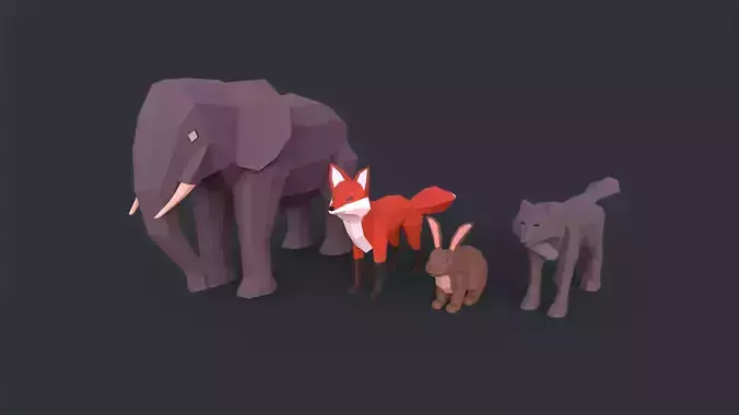LOWPOLY ANIMALS Low-poly 3D model