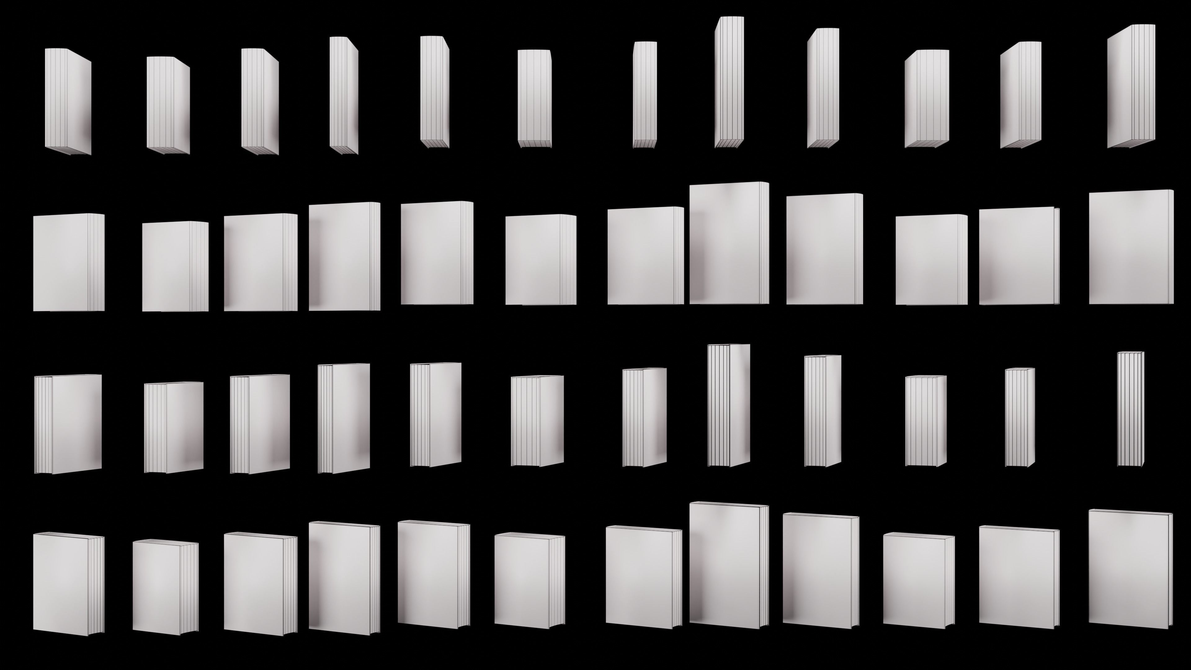 Old books Low-poly 3D model_5