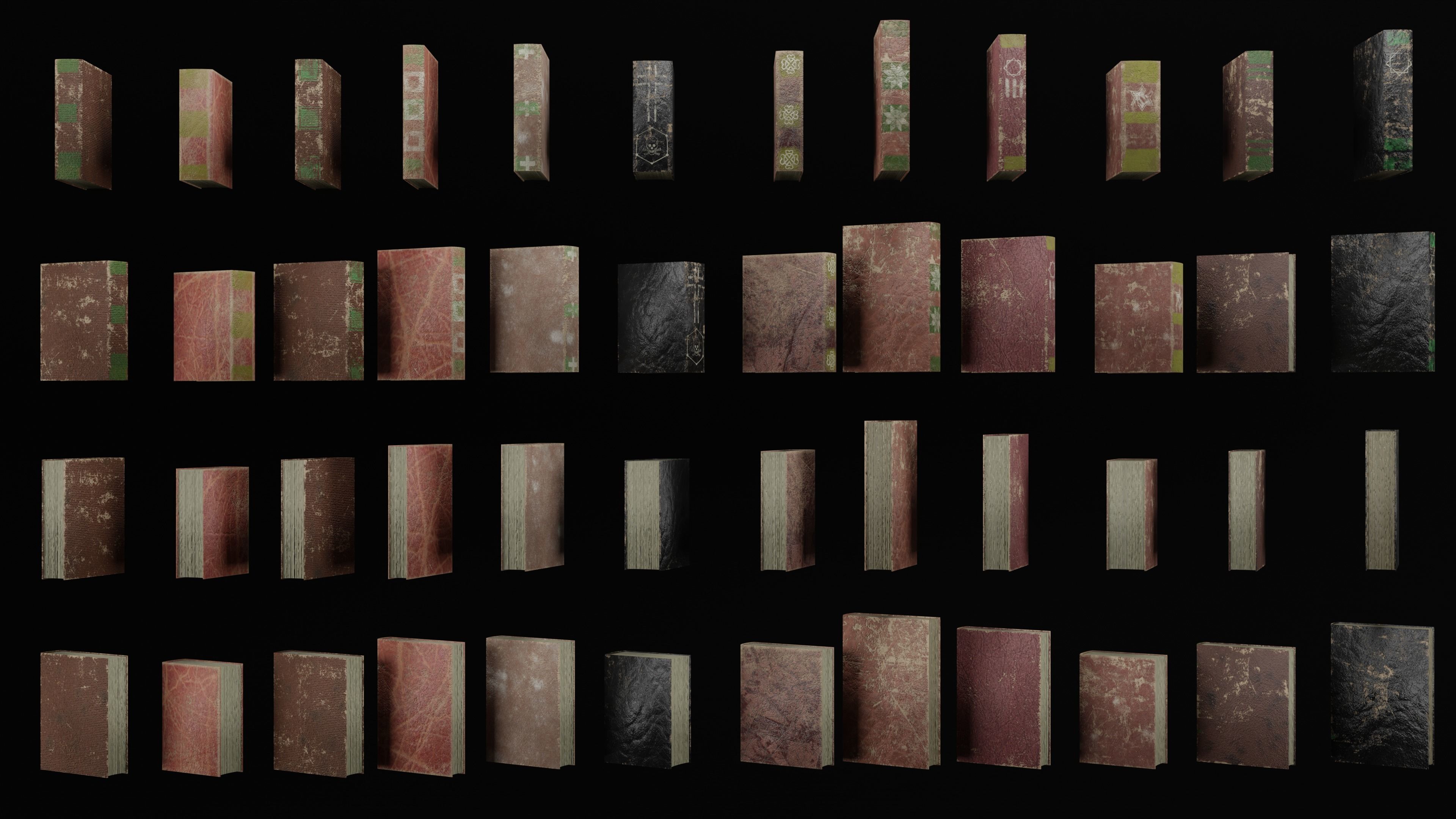 Old books Low-poly 3D model_4