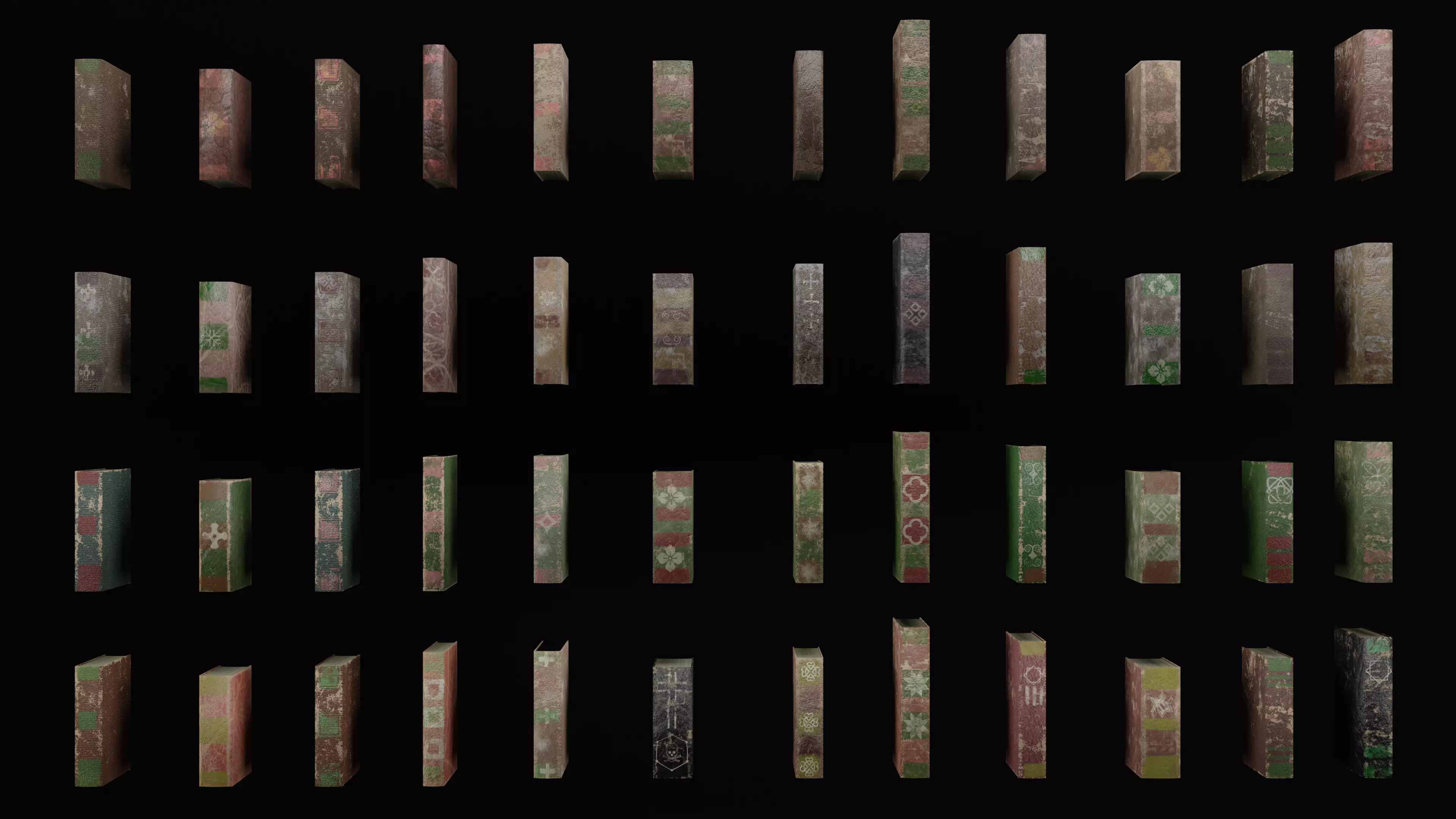 Old books Low-poly 3D model_0