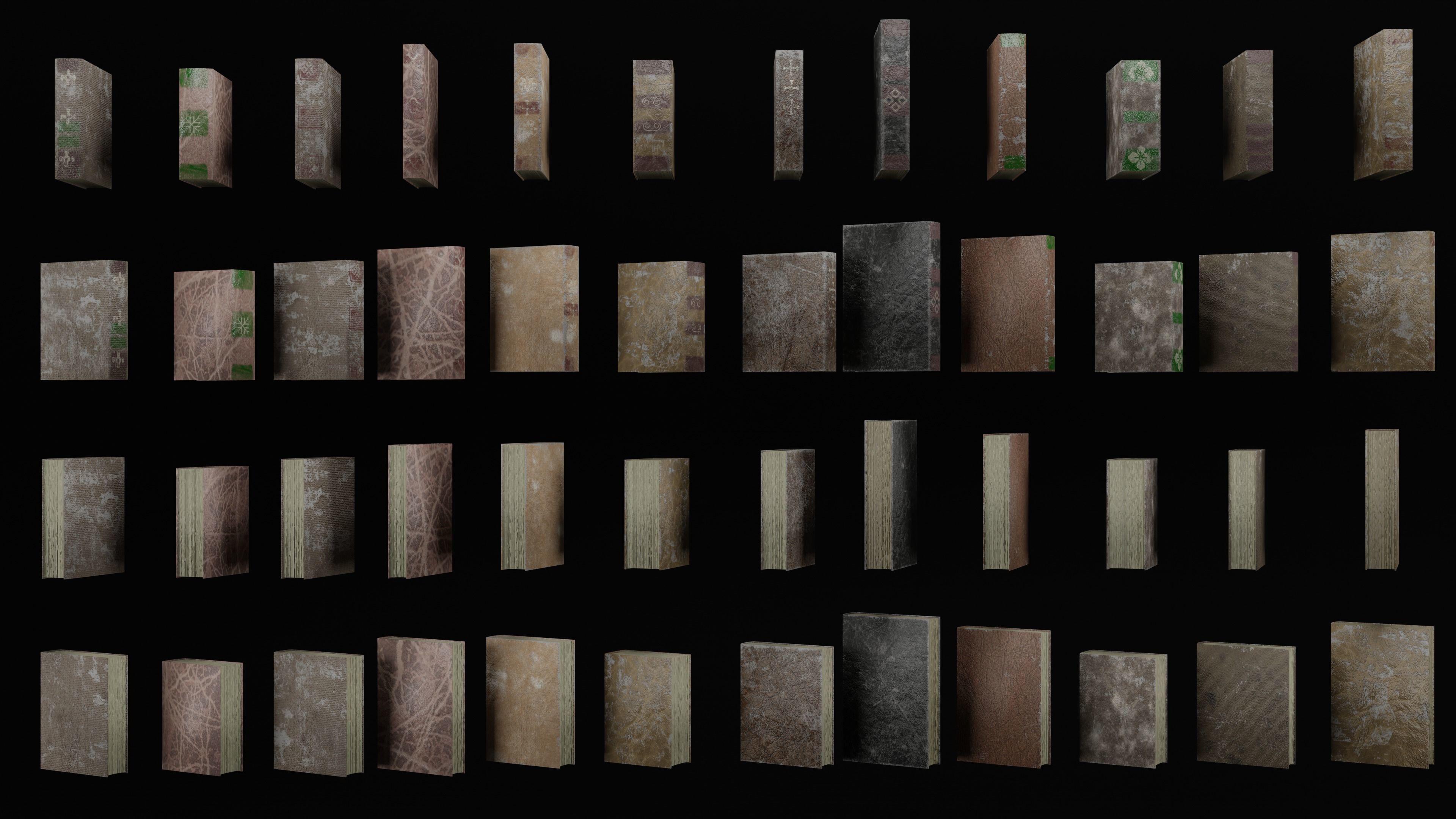 Old books Low-poly 3D model_2