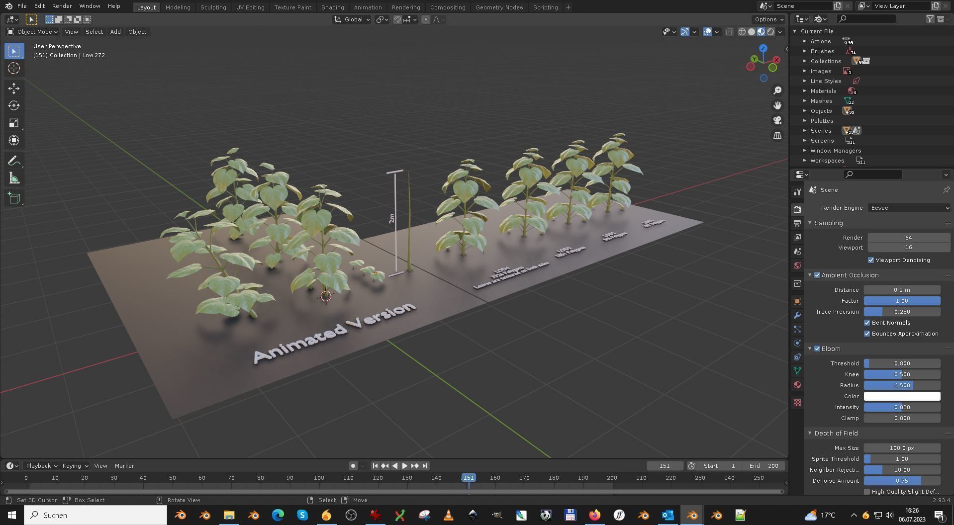 Empress-Tree 2 Meters Version Low-poly 3D model_15