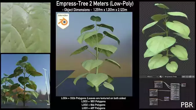 Empress-Tree 2 Meters Version Low-poly 3D model