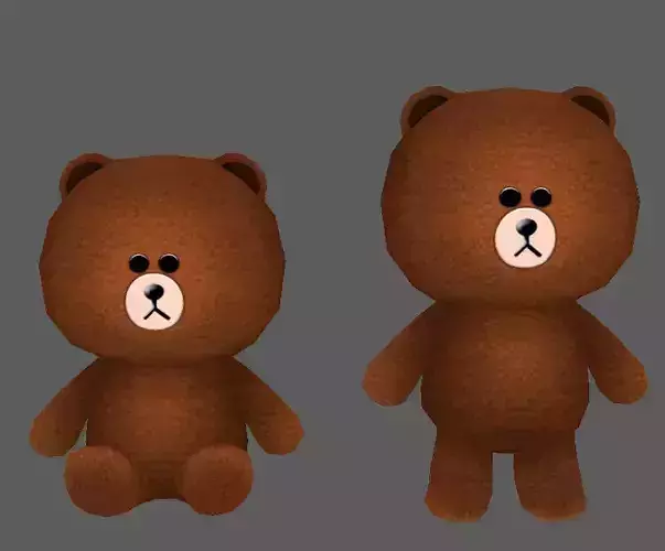 Brown bear lowpoly game  Low-poly 3D model