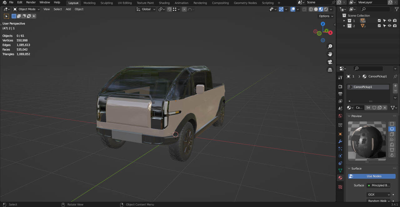 Canoo Pickup Brown 3D model_6