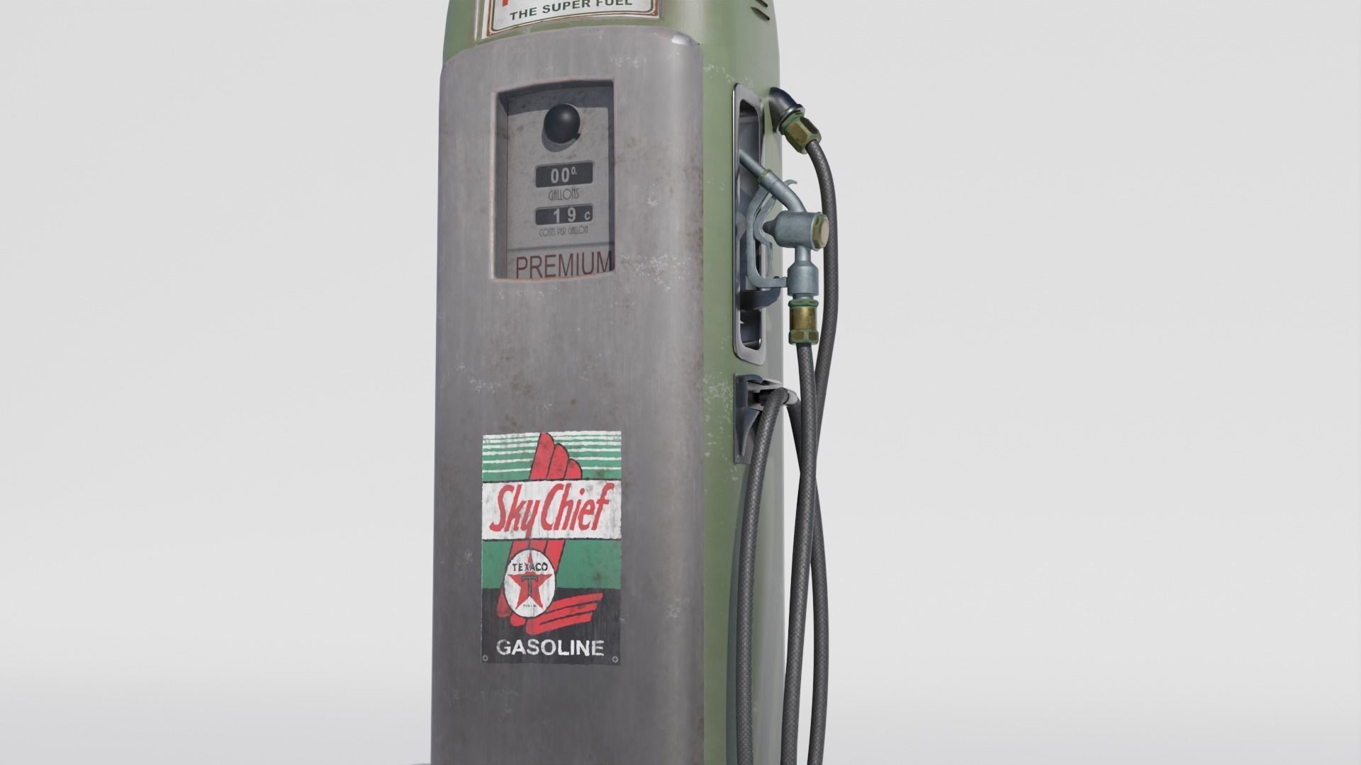 Gas station Low-poly 3D model_3