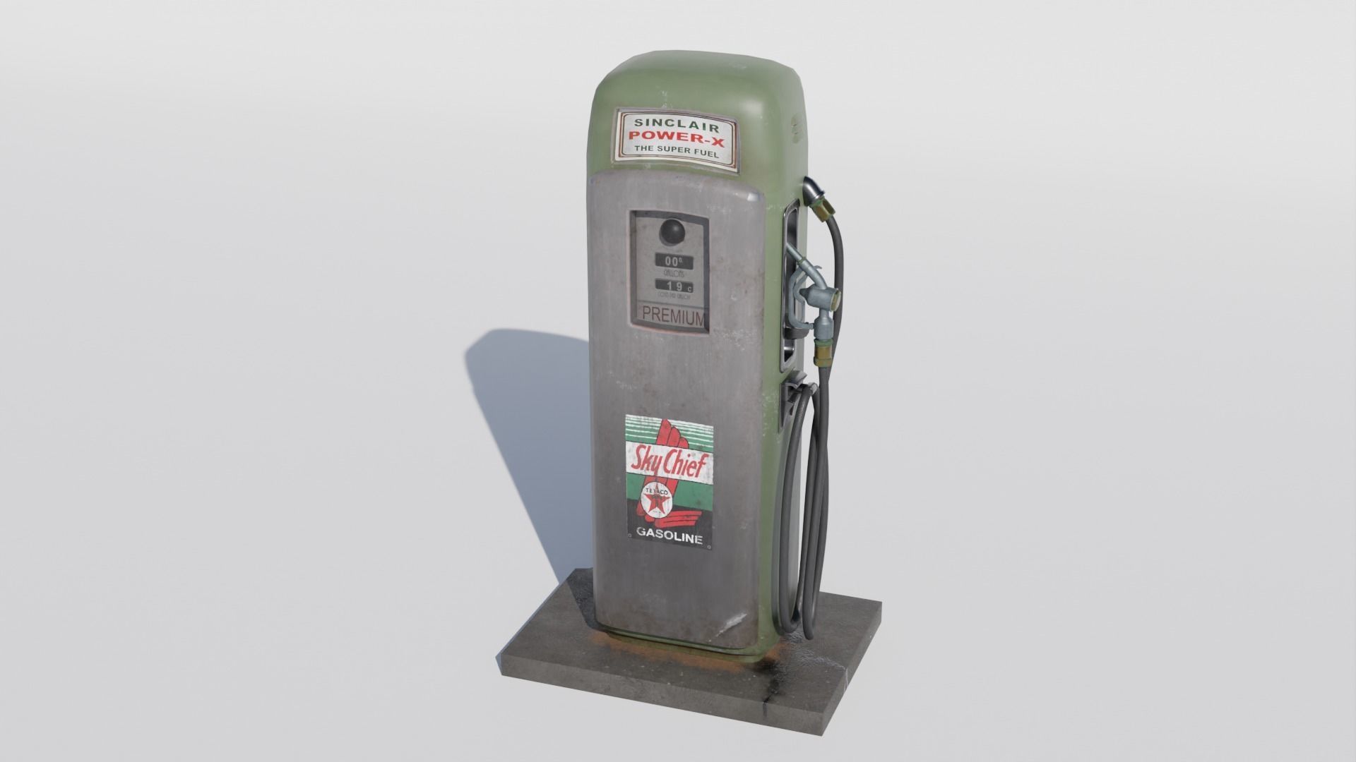 Gas station Low-poly 3D model_1