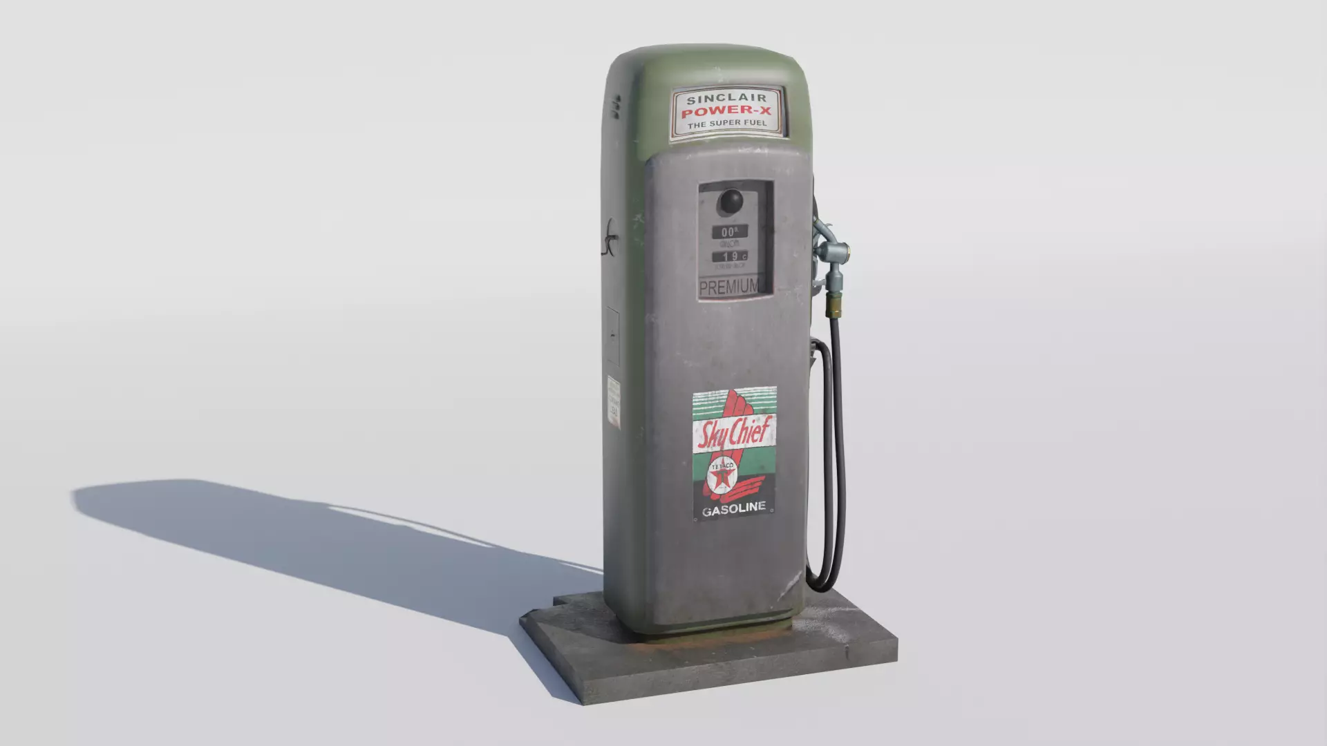 Gas station Low-poly 3D model_0