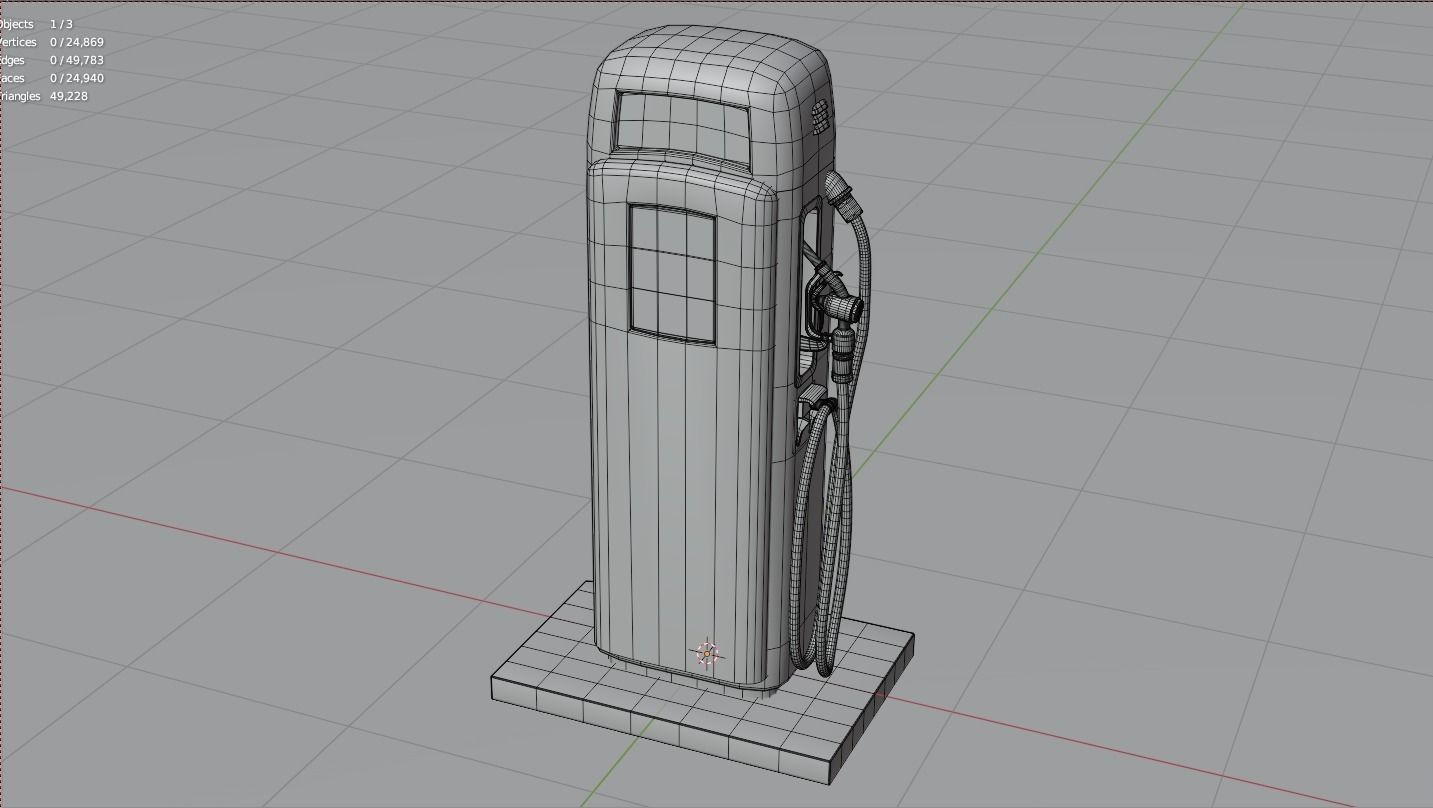 Gas station Low-poly 3D model_5