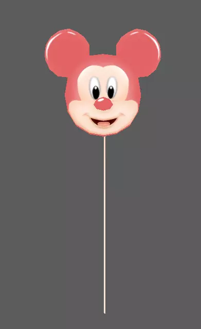 Balloon mickey lowpoly game Low-poly 3D model_0