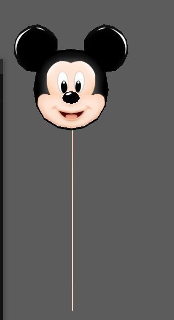 Balloon mickey lowpoly game Low-poly 3D model_4