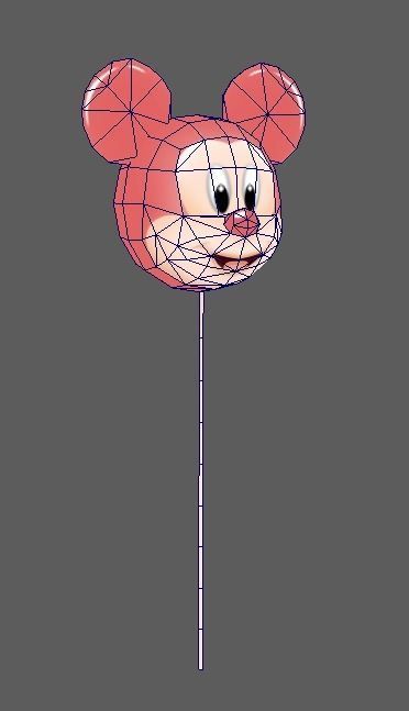Balloon mickey lowpoly game Low-poly 3D model_3