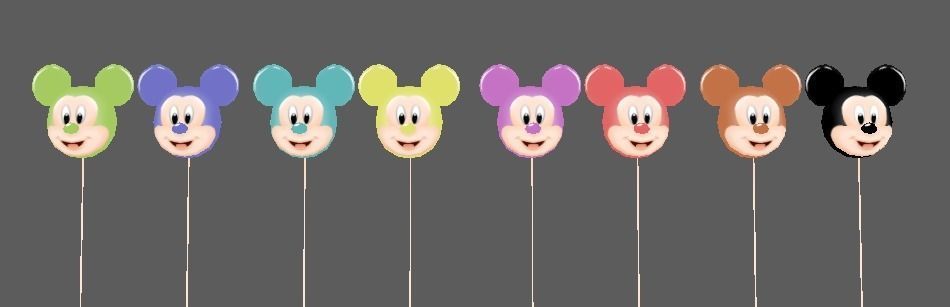 Balloon mickey lowpoly game Low-poly 3D model_5