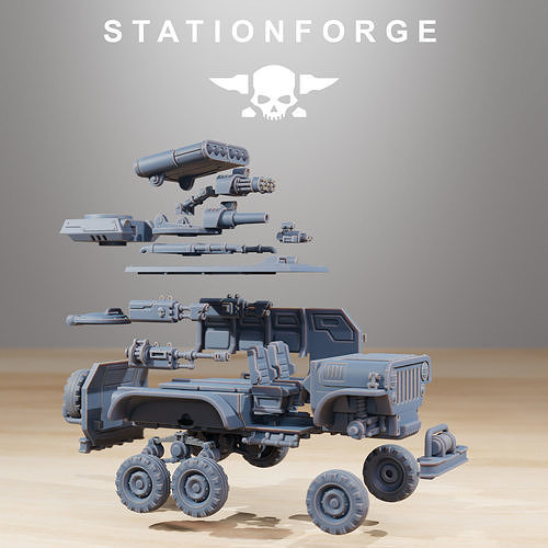 GrimGuard Armored Vehicle 3D print model 4