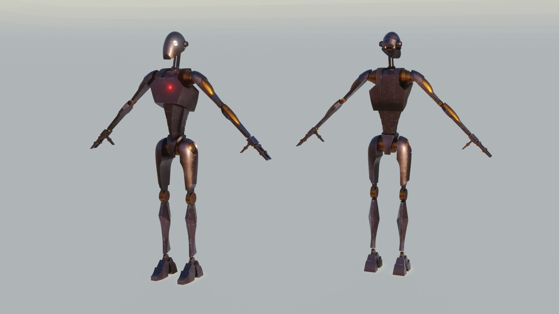 BX series commando droid Low-poly 3D model_1