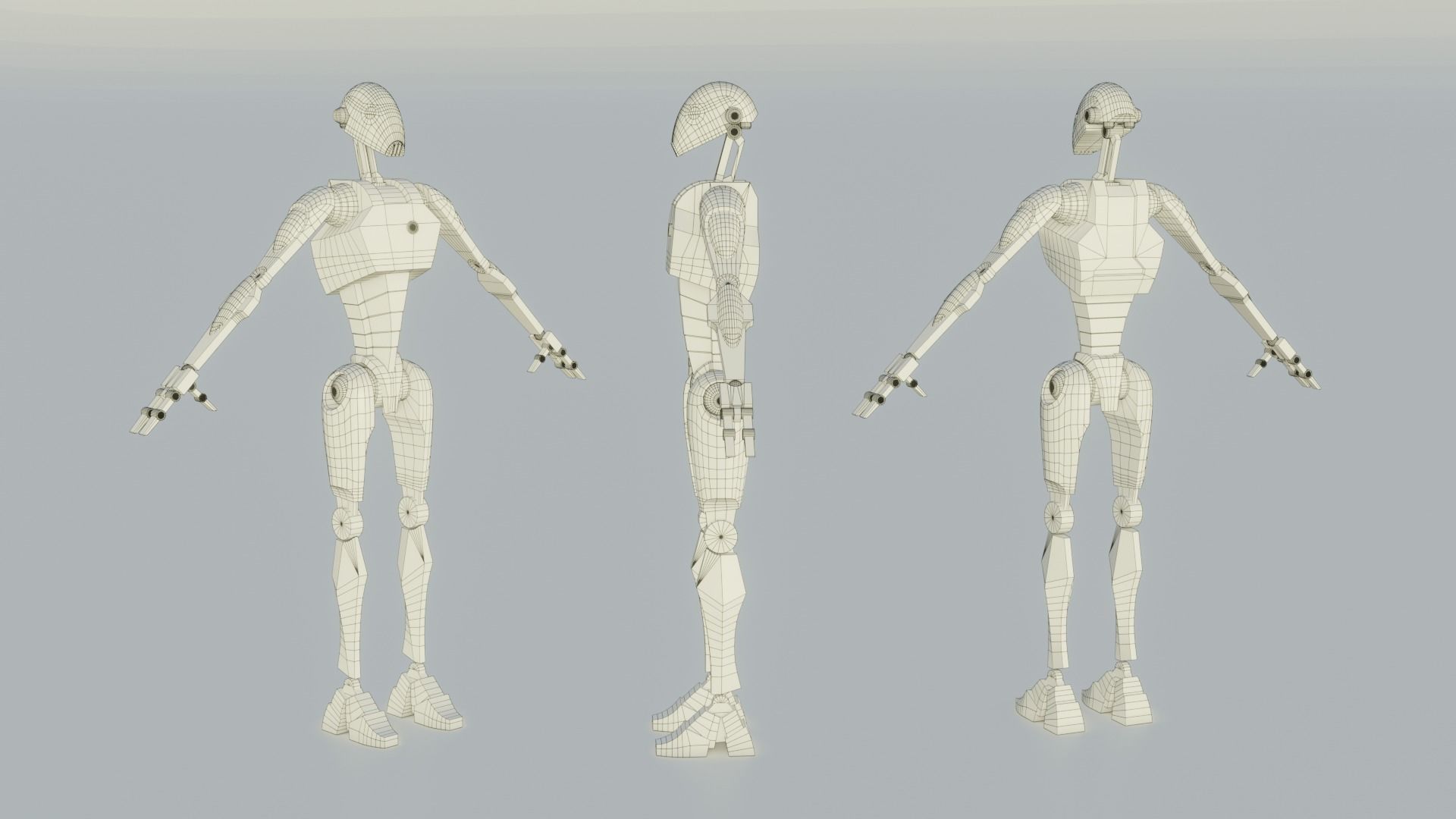 BX series commando droid Low-poly 3D model_6