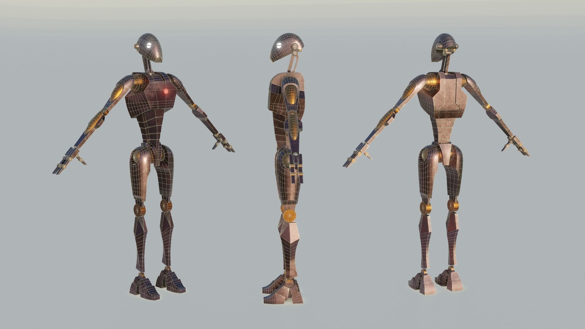 BX series commando droid Low-poly 3D model_5