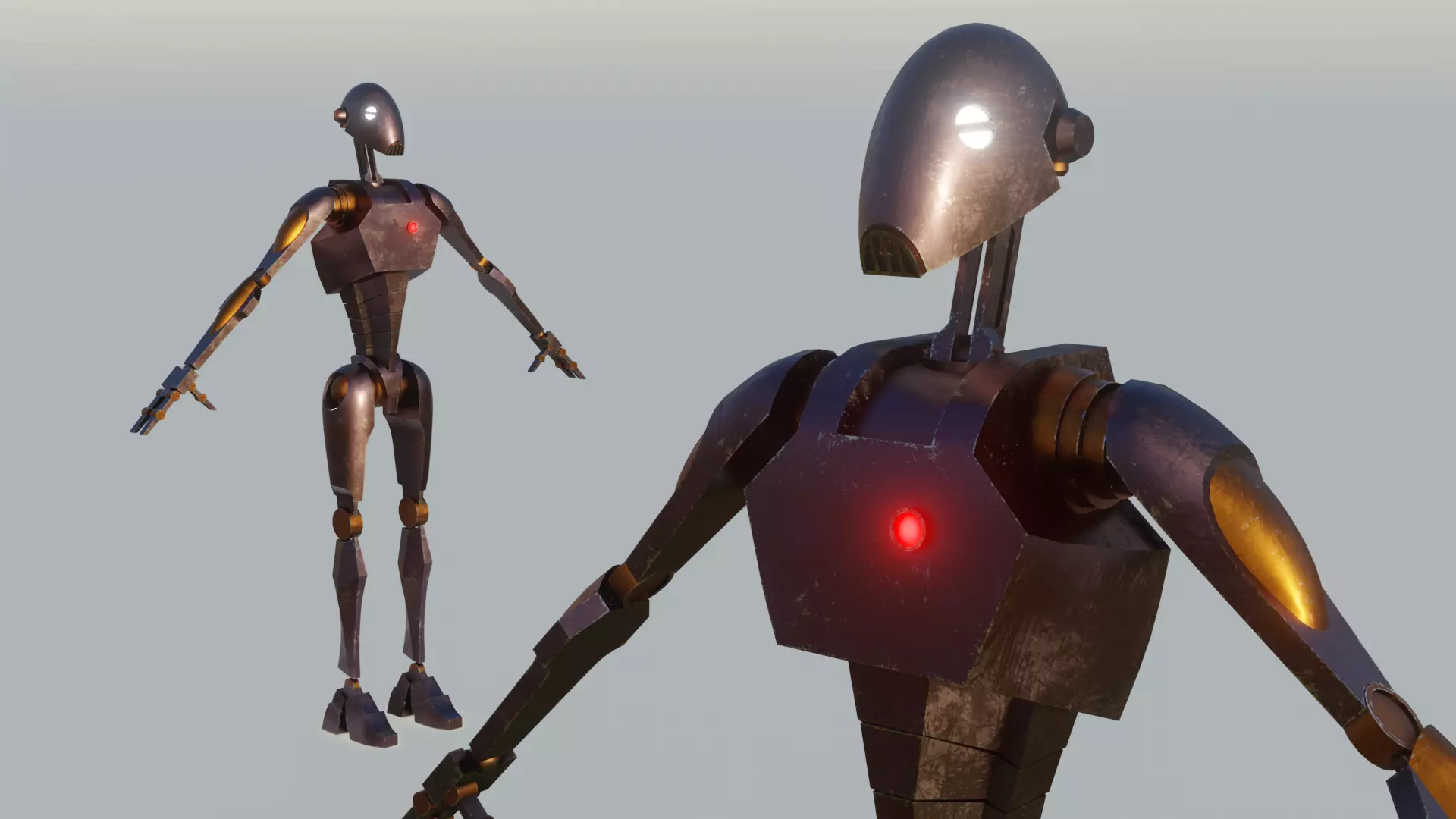 BX series commando droid Low-poly 3D model_0