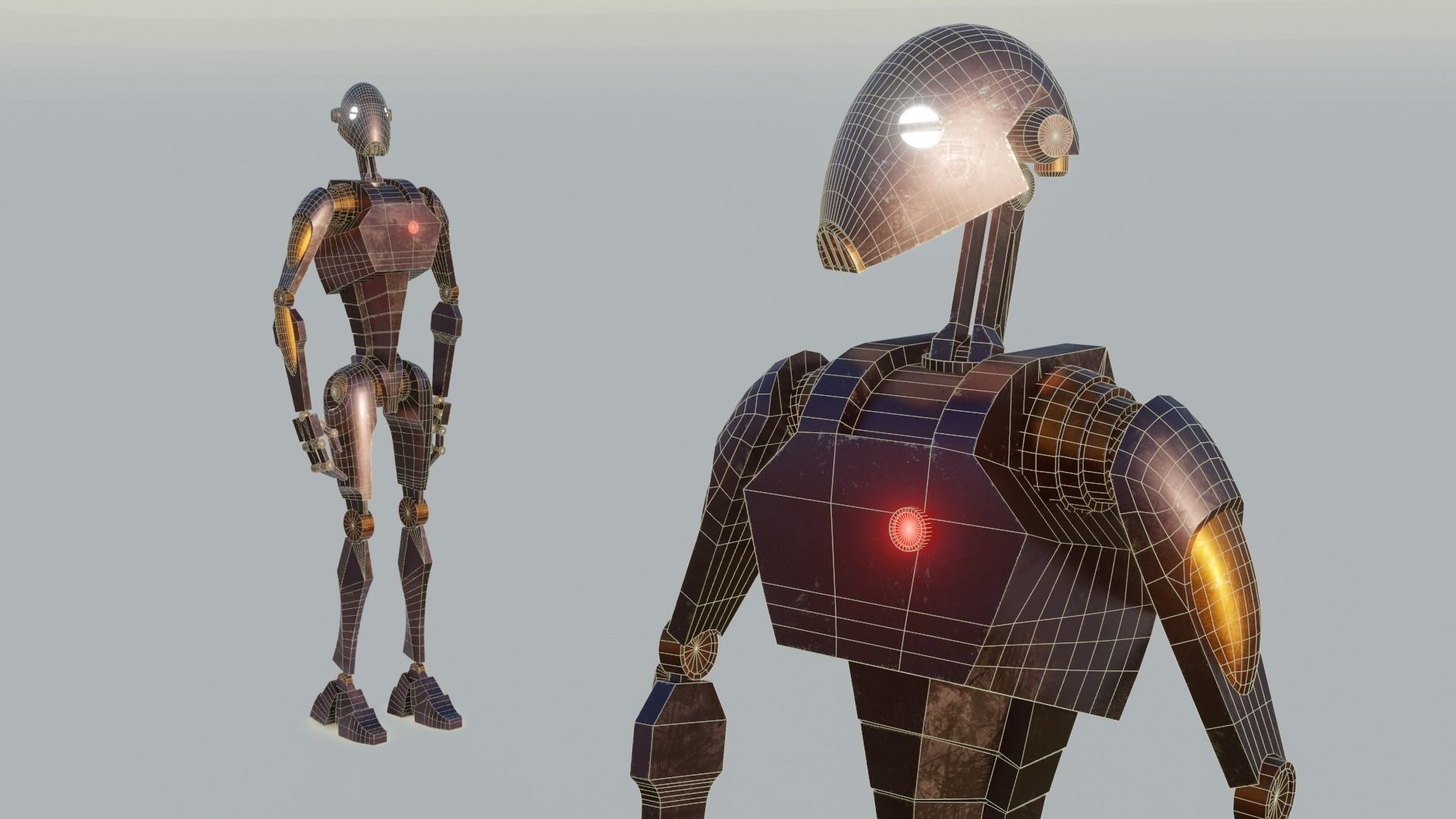 BX series commando droid Low-poly 3D model_4