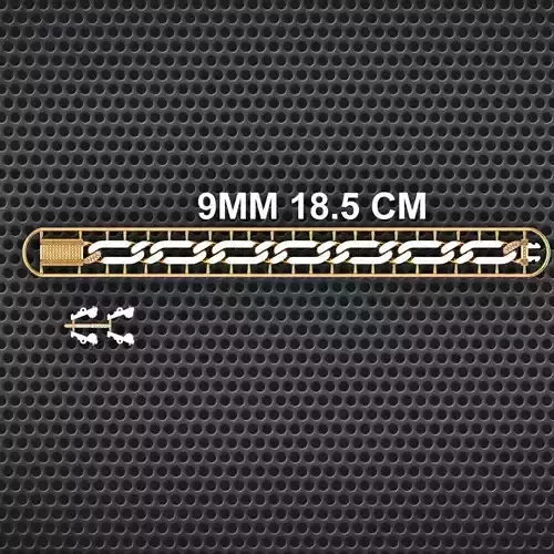 9 MM 18 CM CUBAN LINK CHAIN FOR BRACELET OR NECKLACE 3D print model