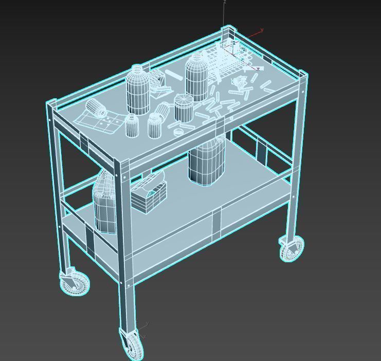 Abandoned Laboratory Cart And Equipments  3D model_12