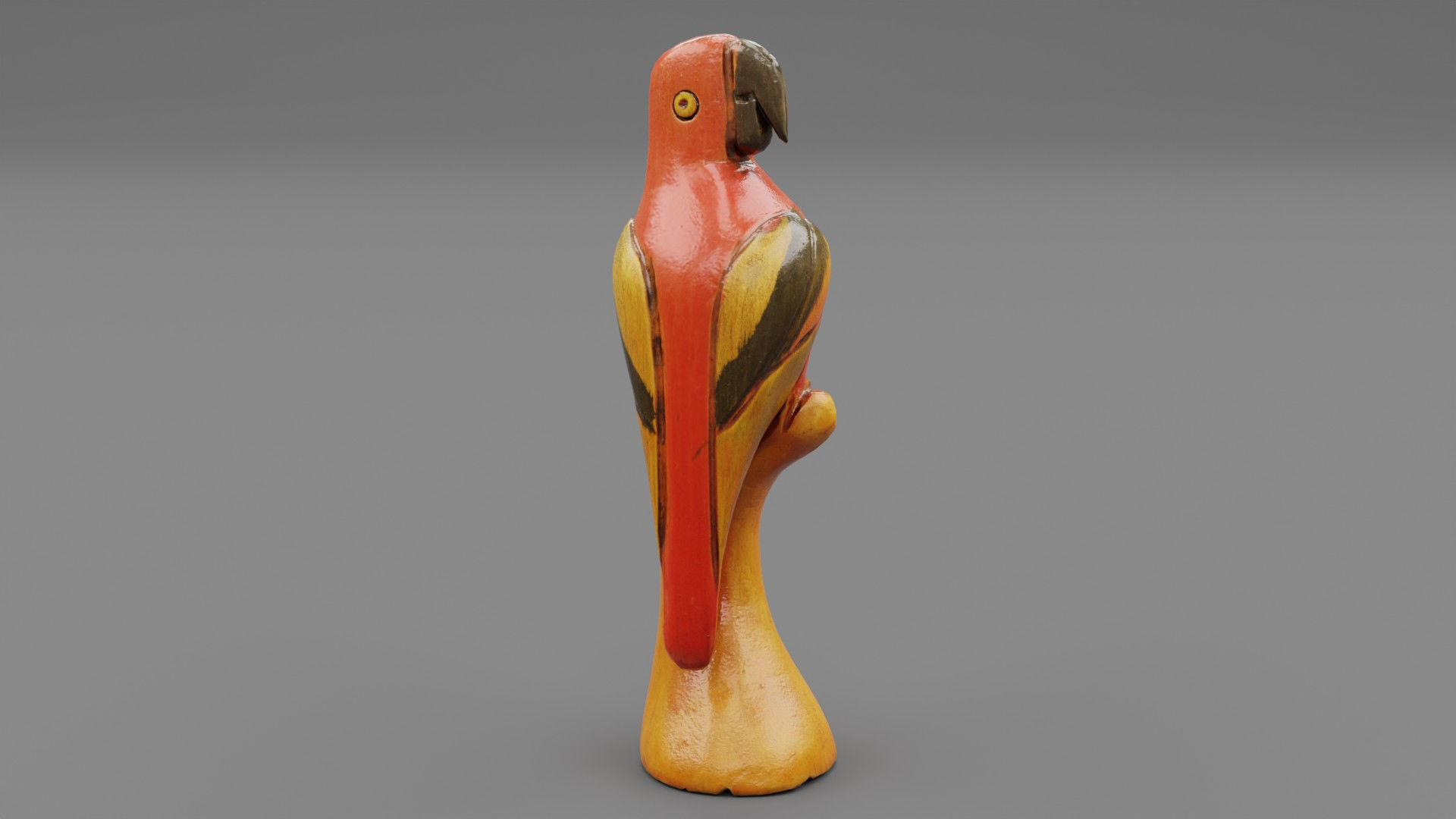 Parrot Macaw statuette  Low-poly 3D model_14