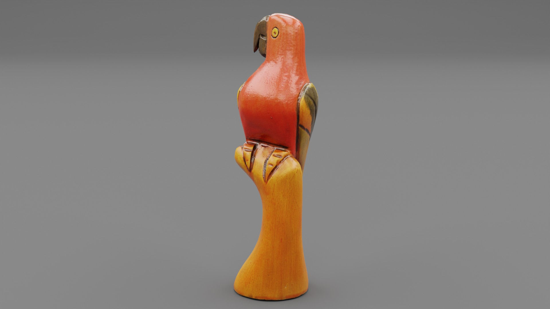 Parrot Macaw statuette  Low-poly 3D model_19