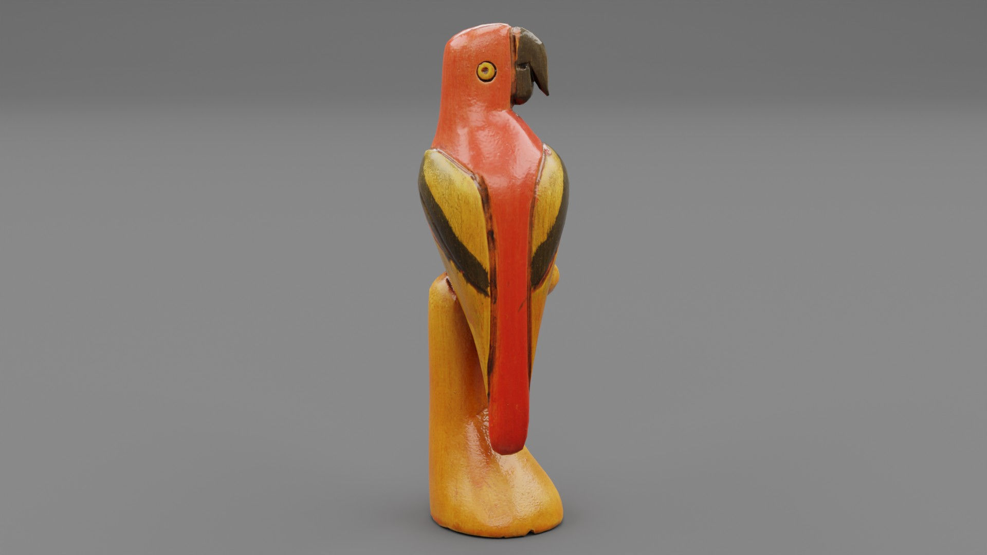 Parrot Macaw statuette  Low-poly 3D model_15