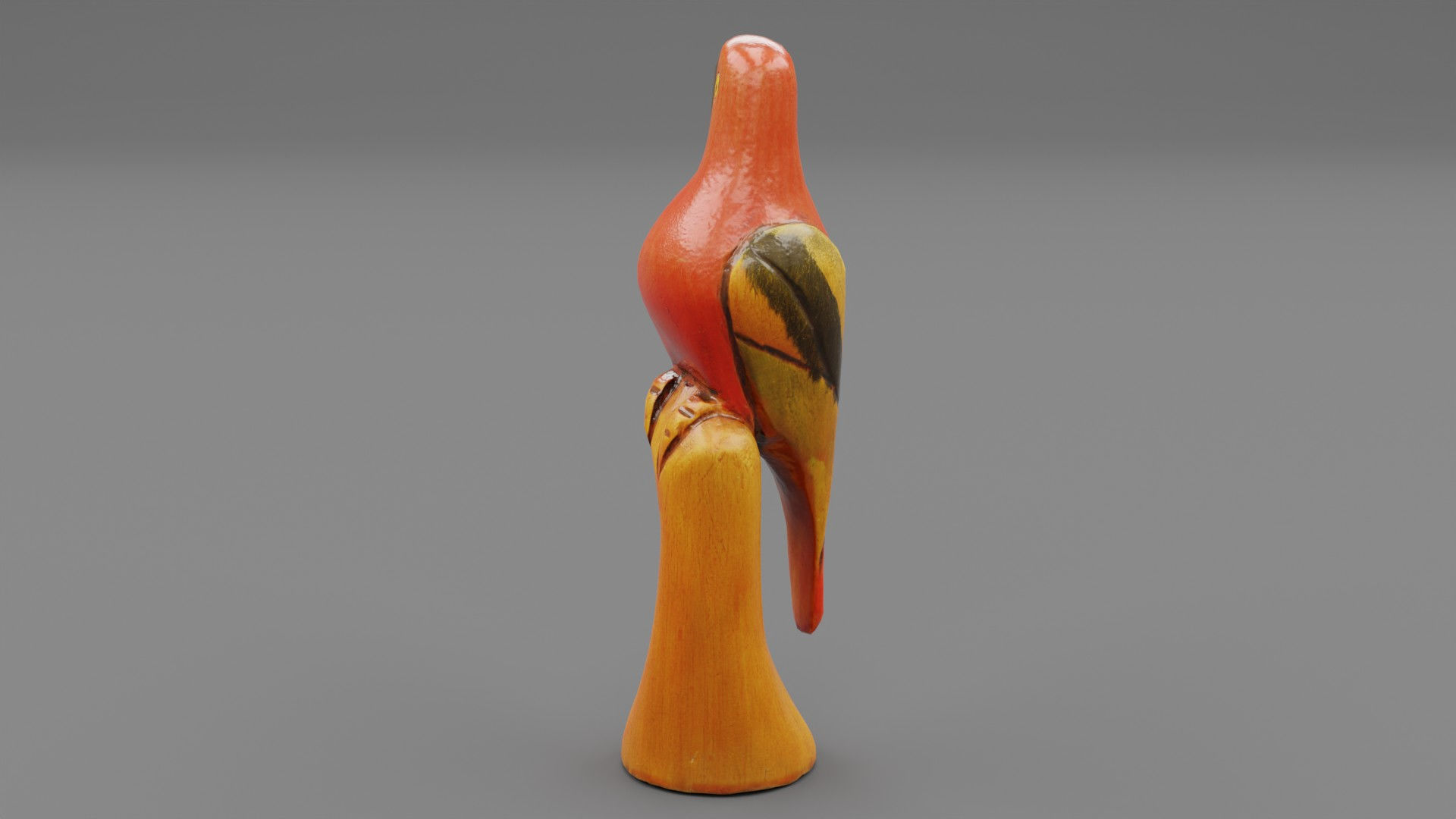 Parrot Macaw statuette  Low-poly 3D model_18