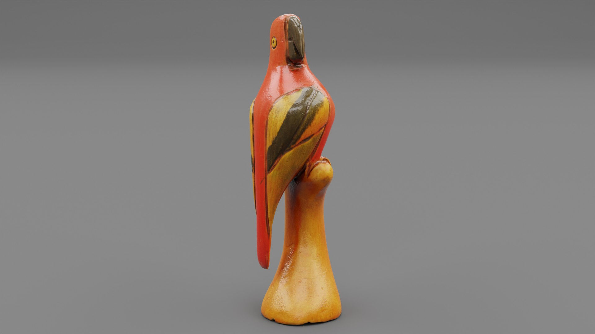 Parrot Macaw statuette  Low-poly 3D model_13