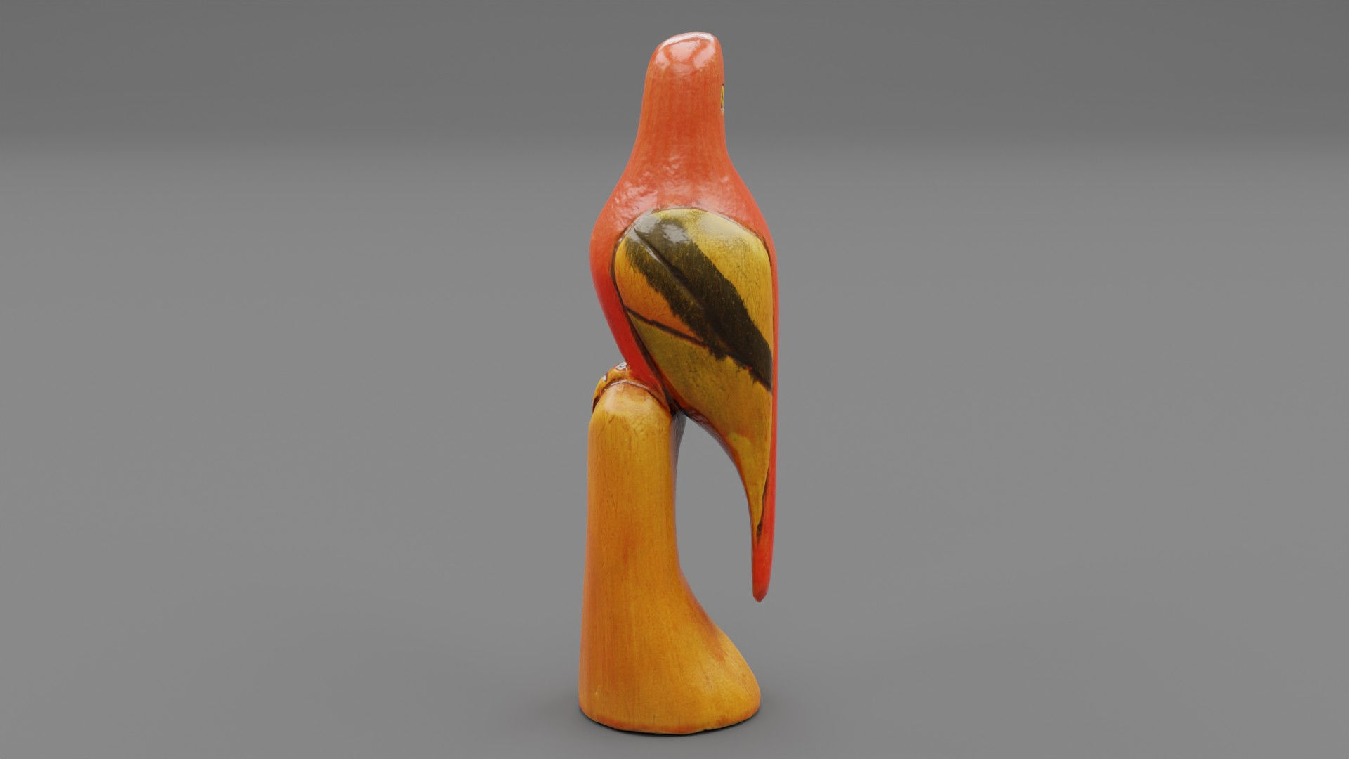 Parrot Macaw statuette  Low-poly 3D model_17