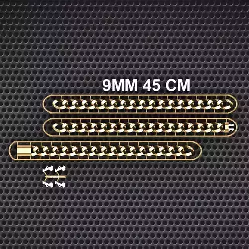 9 MM 45 CM CUBAN LINK CHAIN FOR BRACELET OR NECKLACE