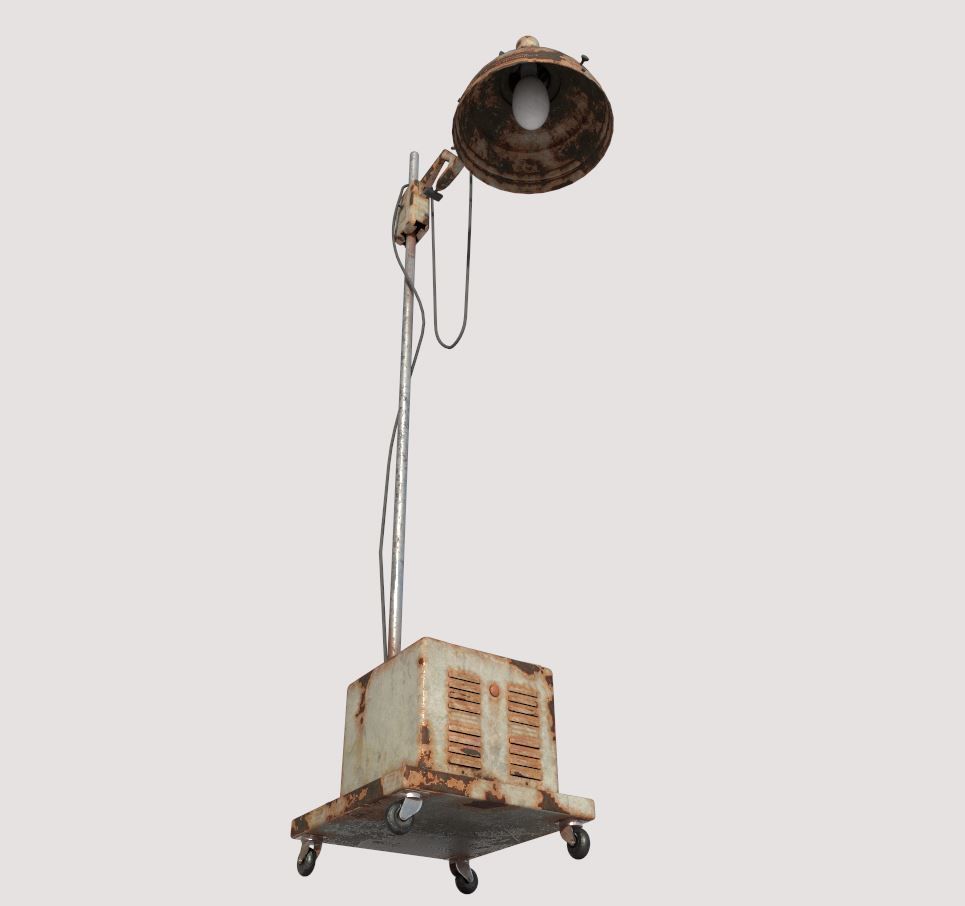 Abandoned Medical Floor Lamp 3D model_2