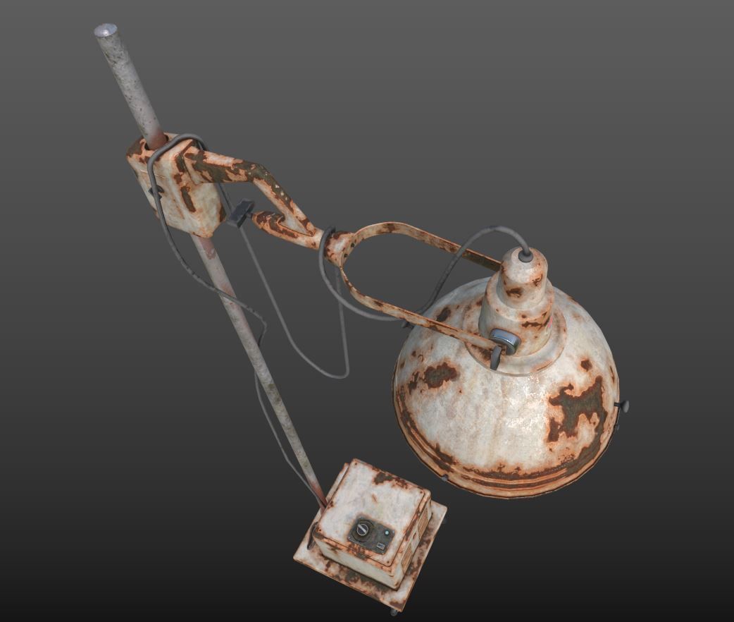 Abandoned Medical Floor Lamp 3D model_4