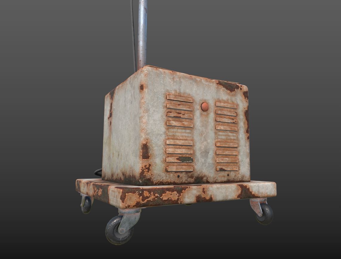 Abandoned Medical Floor Lamp 3D model_9