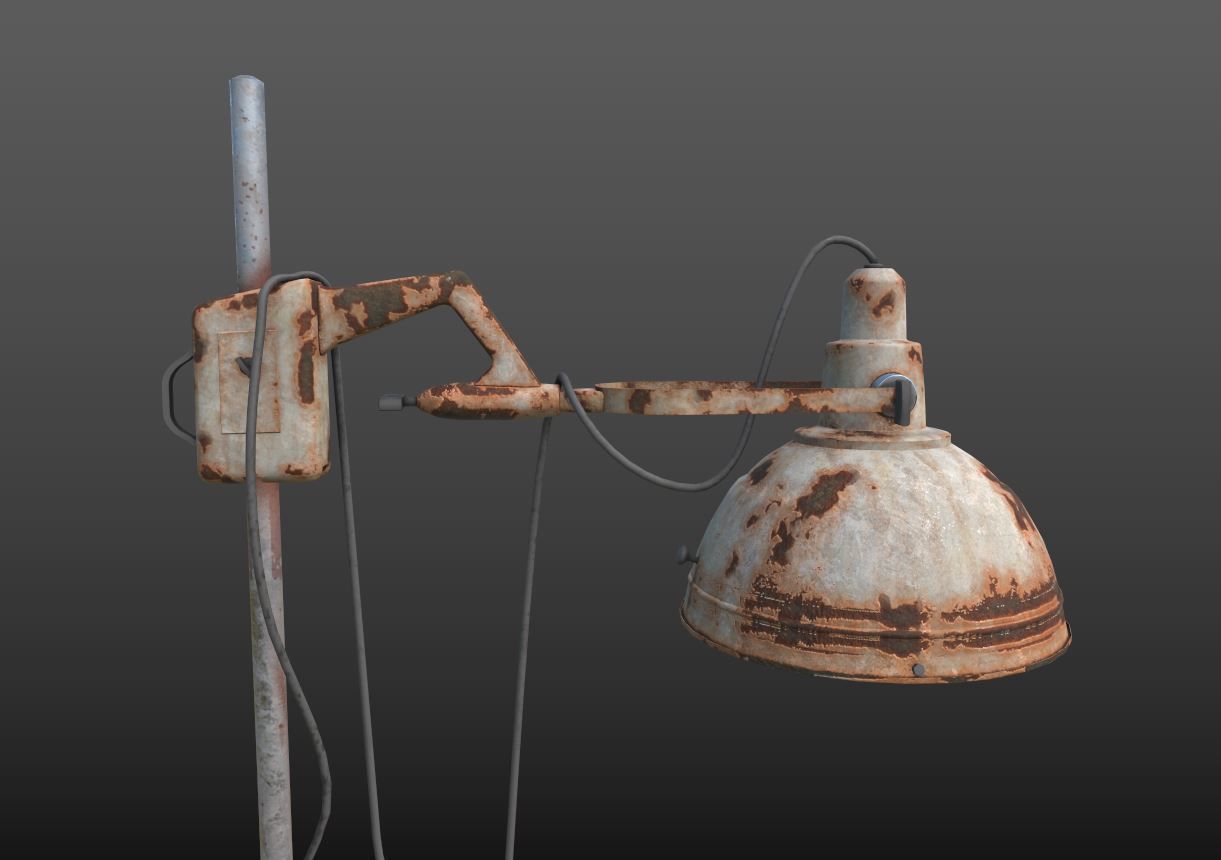 Abandoned Medical Floor Lamp 3D model_5